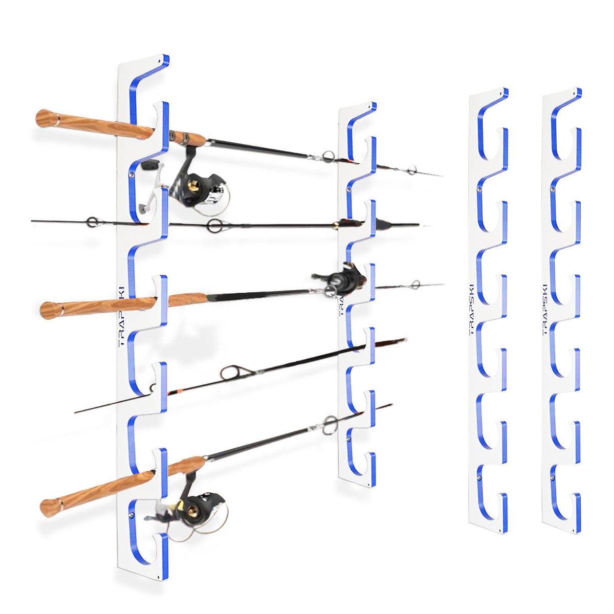 TRAPSKI Premium Wall & Ceiling Fishing Rod Rack
