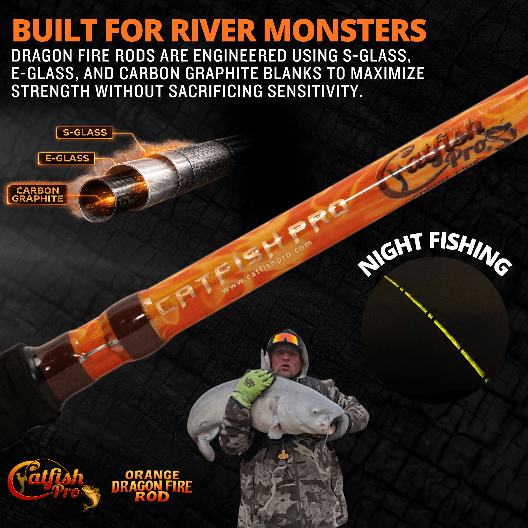 Orange Dragon Fire Casting Glow Rod