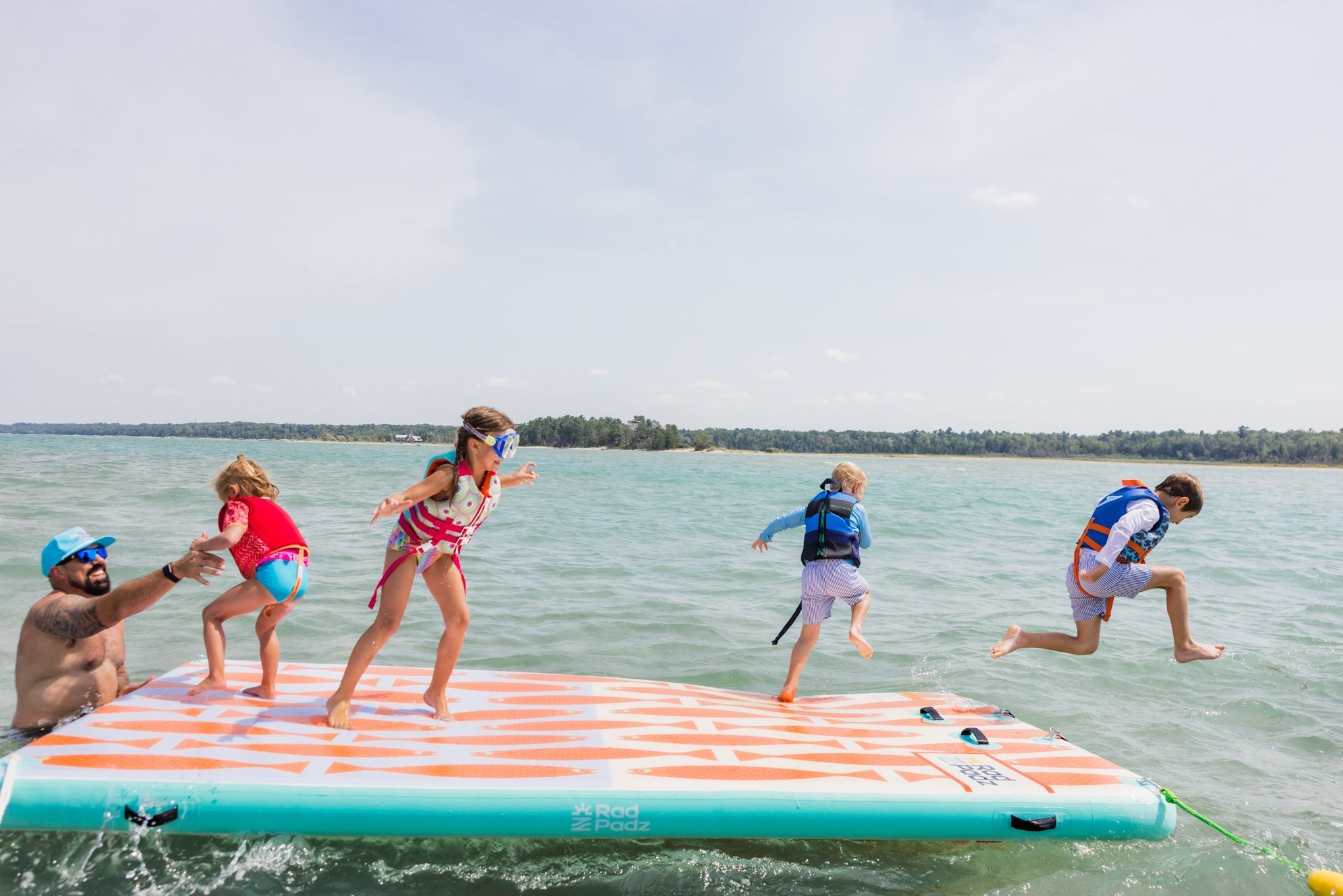RadPadz® Cannonballer – Fish | 6'x12' Inflatable Dock Platform