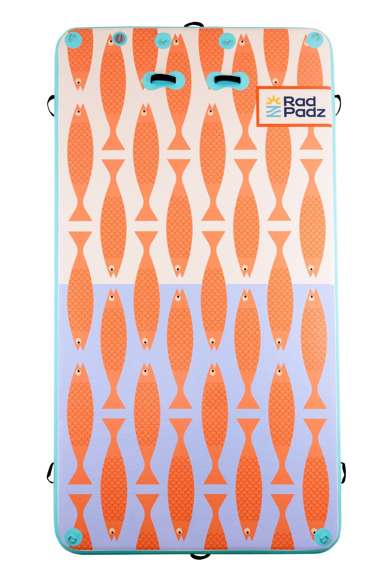RadPadz® Cannonballer – Fish | 6'x12' Inflatable Dock Platform