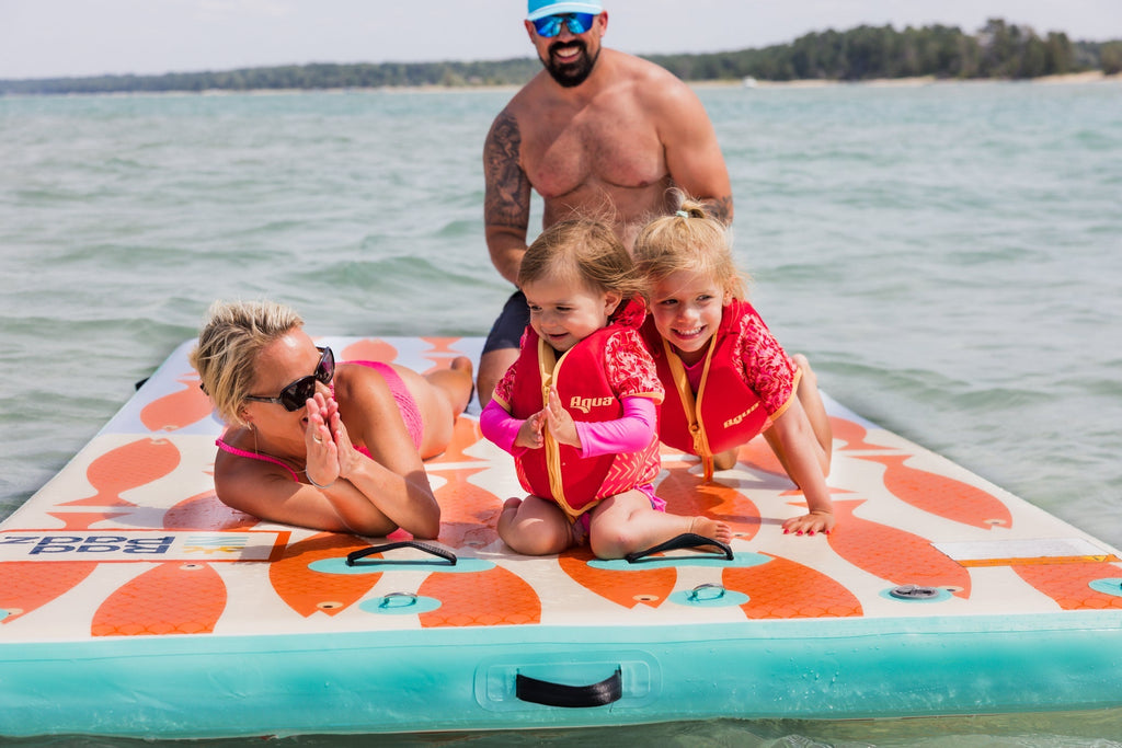 RadPadz® Cannonballer – Fish | 6'x12' Inflatable Dock Platform