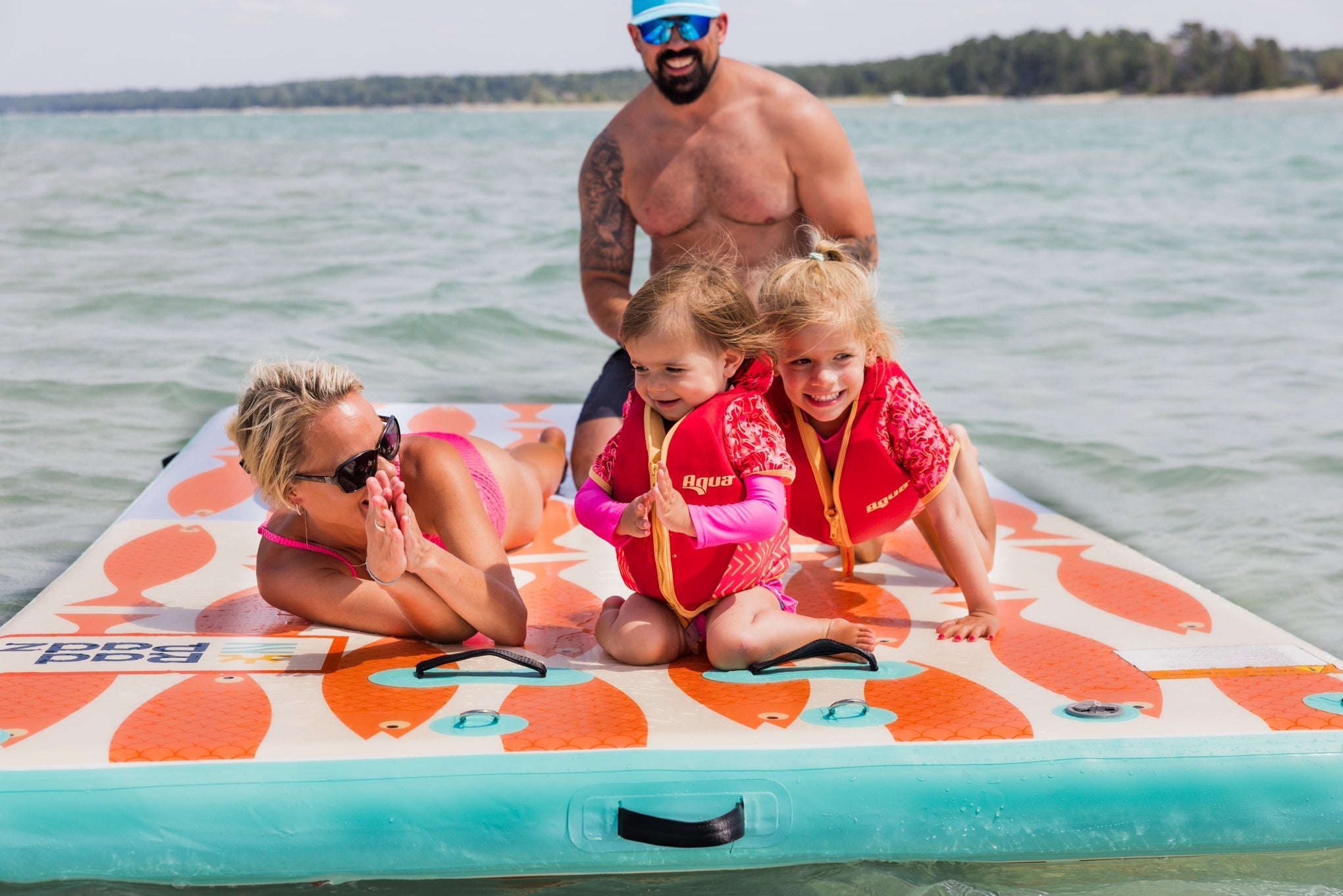 RadPadz® Cannonballer – Fish | 6'x12' Inflatable Dock Platform