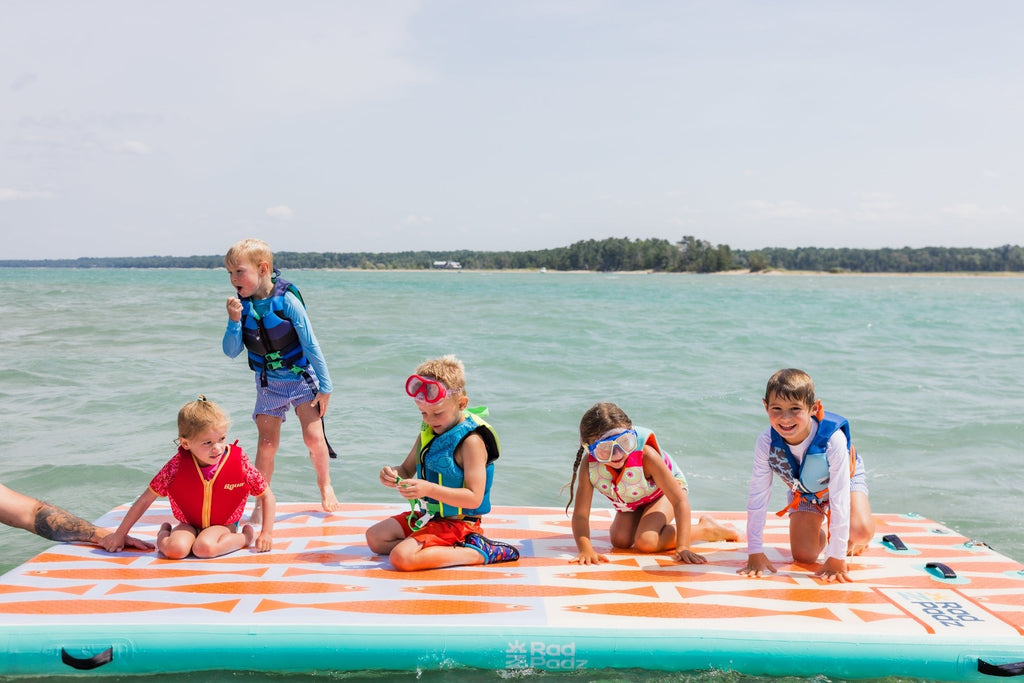 RadPadz® Cannonballer – Fish | 6'x12' Inflatable Dock Platform